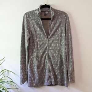 NWOT Ibex "Juliet" L grey merino full zip jacket